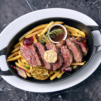 US産チョイスグレード・ハラミ（150g）のステーキフリット