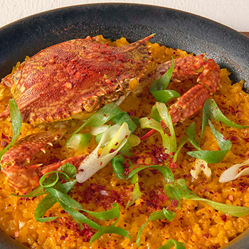 渡り蟹のサフランパエリア